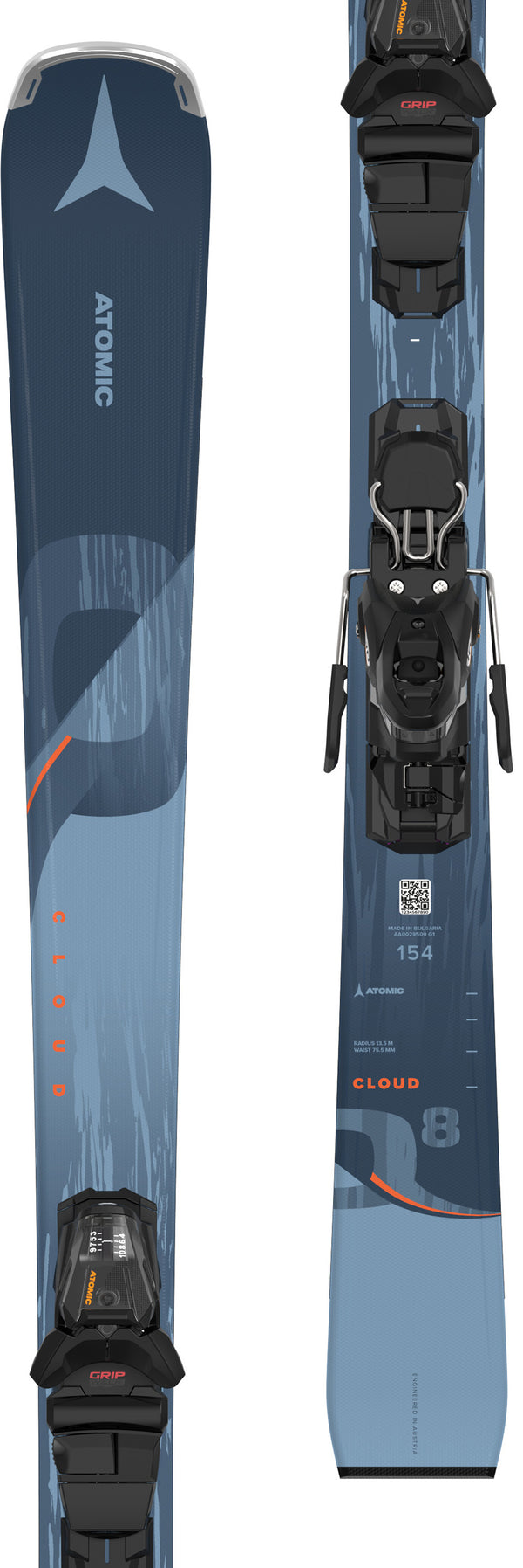 Pack neuf skis Atomic CLOUD Q8 grey + fixations M10 GW - neuf déstockage